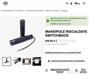 Manopole riscaldate Harley Davidson Touring >2024