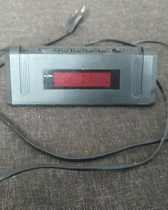 sveglia vintage nera anni 90 cavo e batteria