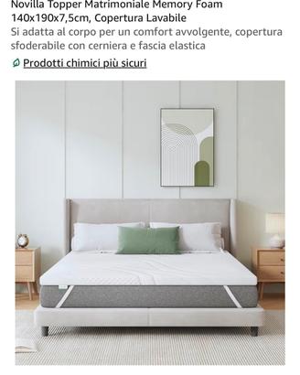 Topper Novilla Memory Foam 140x190 H7cm - Nuovo