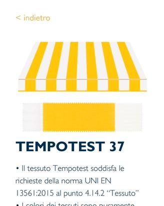 Tessuto per tenda da sole tempotest