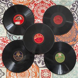 Lotto di 5 dischi 78 giri per grammofono