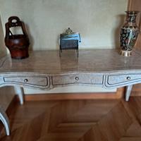 Tavolo scrivania intarsiato in marmo