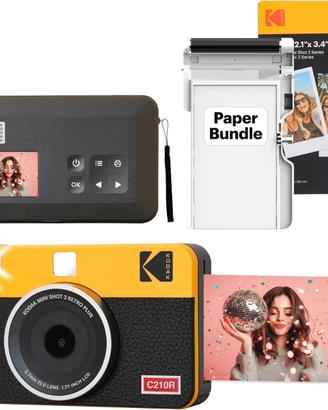 KODAK Mini Shot 2 Retro Camera + Stampante Gialla