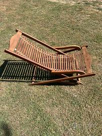 Sedia a sdraio in teak pieghevole
