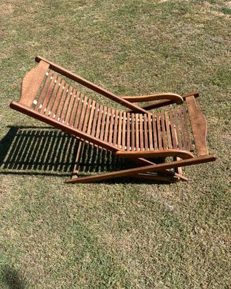Sedia a sdraio in teak pieghevole