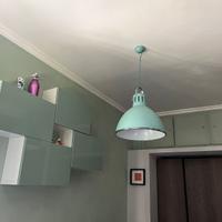 Lampadario in metallo colore verde Tiffany