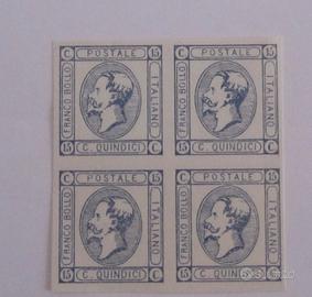 Quartina 15 centesimi litografico 1863