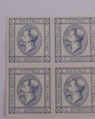 Quartina 15 centesimi litografico 1863