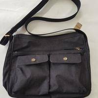 Borsa a tracolla Borbonese orginale nera in tessut