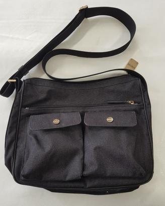 Borsa a tracolla Borbonese orginale nera in tessut