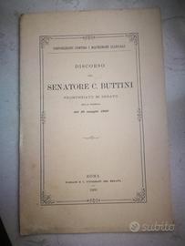 Discorso senatore C.Buttini Roma 10/5/1900