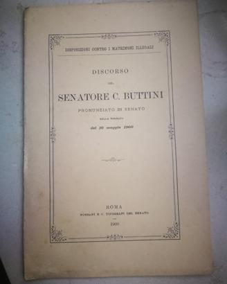 Discorso senatore C.Buttini Roma 10/5/1900