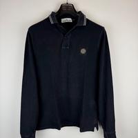 Polo blu a maniche lunghe Stone Island
