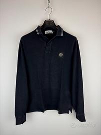 Polo blu a maniche lunghe Stone Island