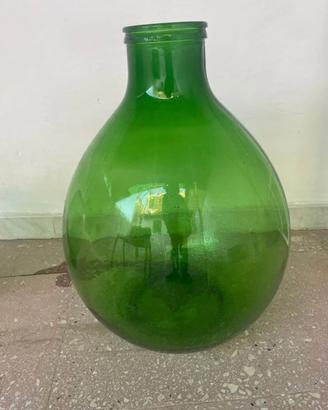 Antica damigiana in vetro verde da 54 litri