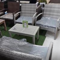 SALOTTO IN RATTAN COLORE GRIGIO/Verde