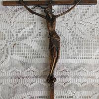 antico crocifisso rame e ottone