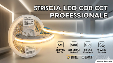 Striscia LED COB CCT Professionale 24VDC – 5 Metri