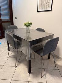 Set completo Tavolo e 4 sedie grigie IKEA