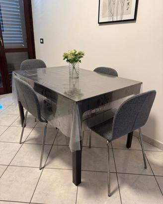 Set completo Tavolo e 4 sedie grigie IKEA
