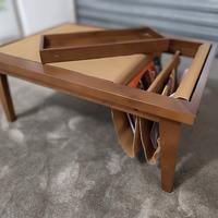 tavolino legno massello colore venga pelle