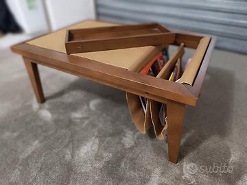 tavolino legno massello colore venga pelle