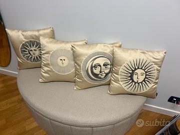 Cuscini stoffa Fornasetti  Design Tema Sole e Luna