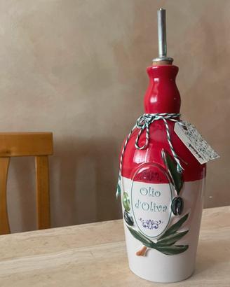 Oliera in Ceramica Crescentini- Dipinta a mano