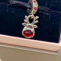 Pandora Charm pendente Renna Naso rosso