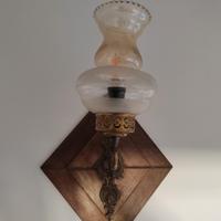 Coppia applique anni 50 rosone legno