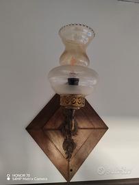 Coppia applique anni 50 rosone legno