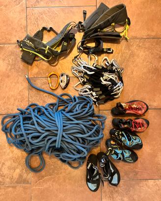 Attrezzatura completa arrampicata sportiva