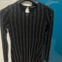 Vestito di Zara nero con strisce multicolor nuovo