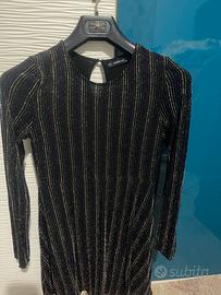 Vestito di Zara nero con strisce multicolor nuovo