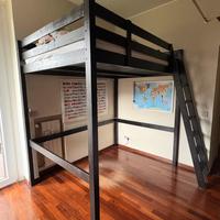 Letto a soppalco ikea nero 140x200