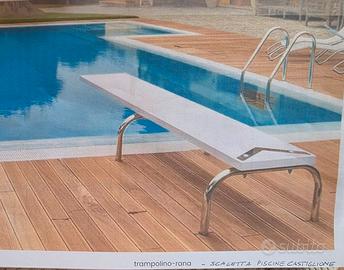 Trampolino per piscina L=2.4 m con struttura inox