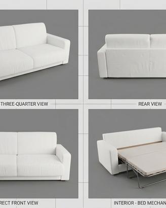 Divano Letto 2/3 posti bianco panna - tenuto molto