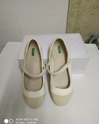 BALLERINA "BENETTON" cinturino, Punta vernice, 38