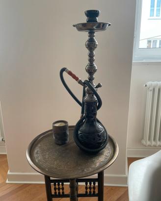 narghilè (shisha) in vetro e metallo