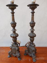 coppia candelieri in bronzo