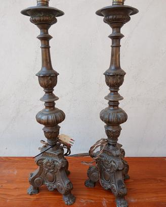 coppia candelieri in bronzo