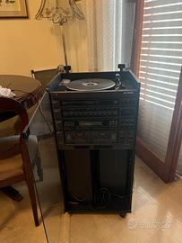Mobiletto monoblocco con giradischi- radio cassett