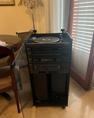 Mobiletto monoblocco con giradischi- radio cassett