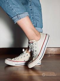 Converse bianche 2025 basse 36