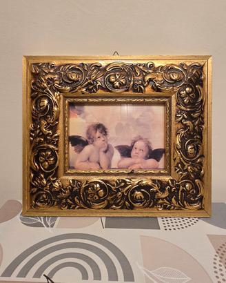 Quadro "Angeli di Raffaello" con Cornice Barocca 