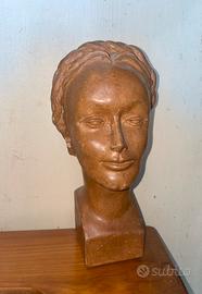 Busto donna terracotta firmato Prandi Vintage