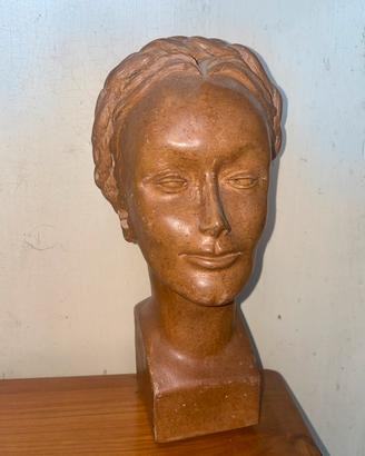 Busto donna terracotta firmato Prandi Vintage