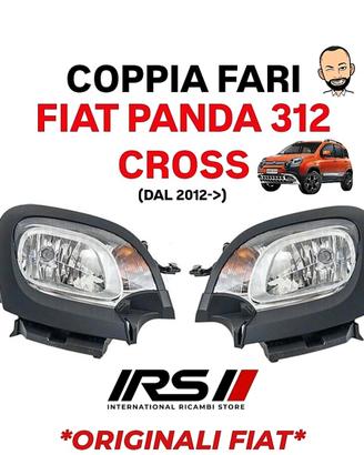 COPPIA FARI FARO FIAT PANDA CROSS 312 319 DX+SX 
