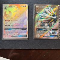 SET LEGGENDARIO: Lunala GX Rainbow + Solgaleo GX 