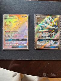 SET LEGGENDARIO: Lunala GX Rainbow + Solgaleo GX 